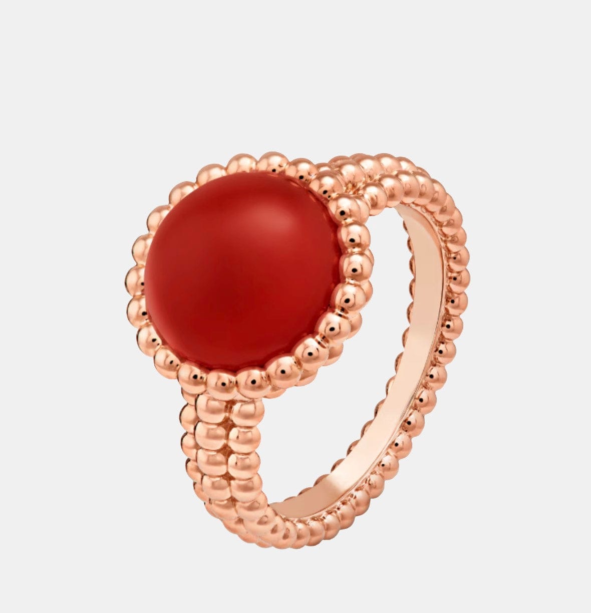 Bague Perlée Or rose Cornaline 