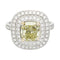 Bague 55 Bague en or blanc 750 sertie de diamants et diamant jaune 2 ct 58 Facettes 31972