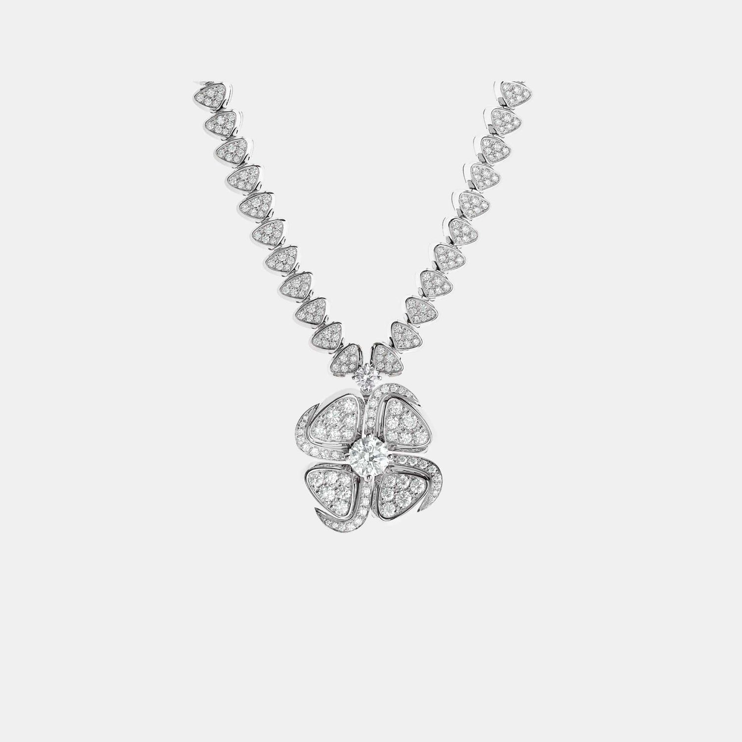 Collier Fiorever Or blanc Diamant 0.7ct