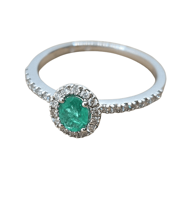 Dora de Salvini ring with natural emerald diamonds in 18 carat gold