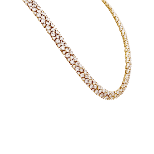 Collier Collier rivière en or jaune 750 et diamants taille brillant 58 Facettes 34168