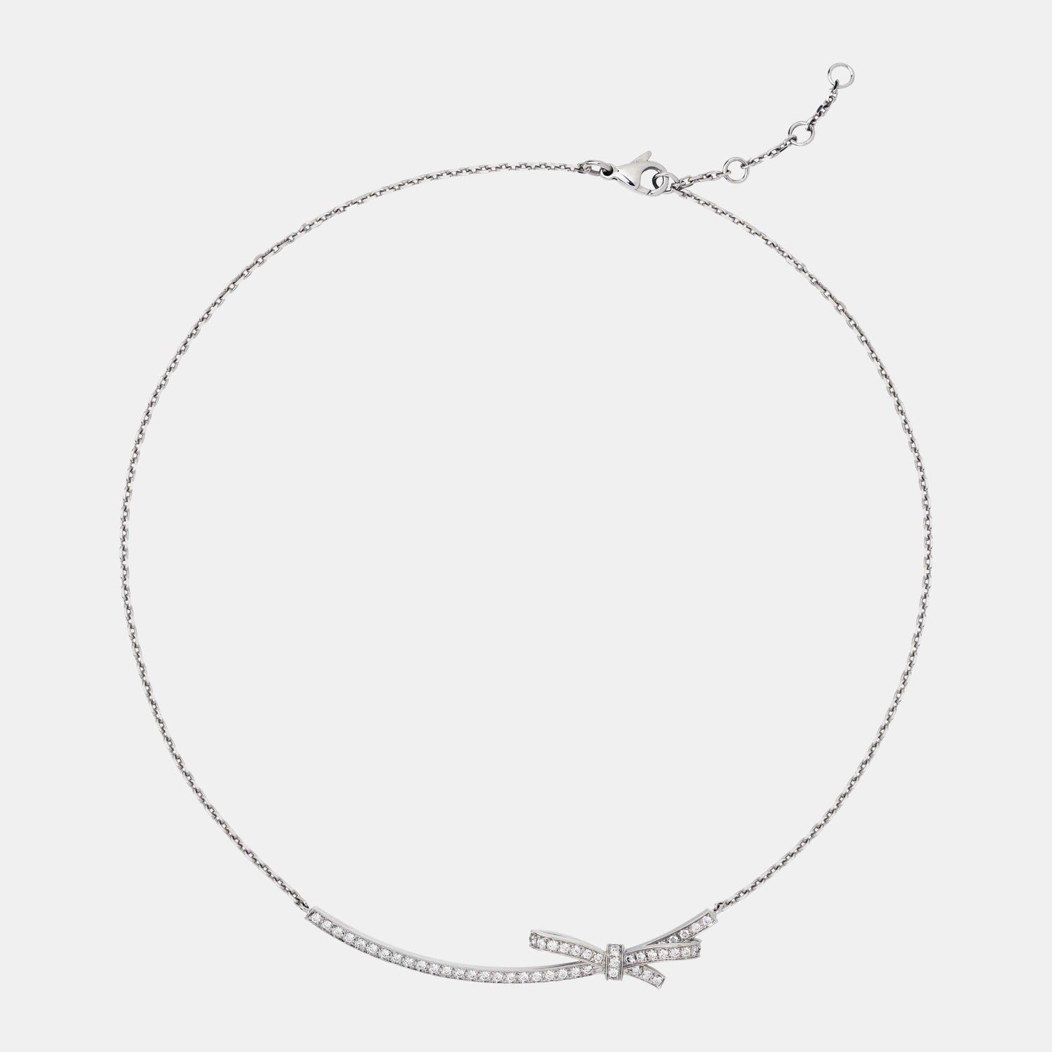 Collier Ruban Or blanc Diamant