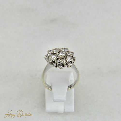 Ring 53 Ring i hvidguld 585 med 20 brillantslebne diamanter 58 Facettes 1619