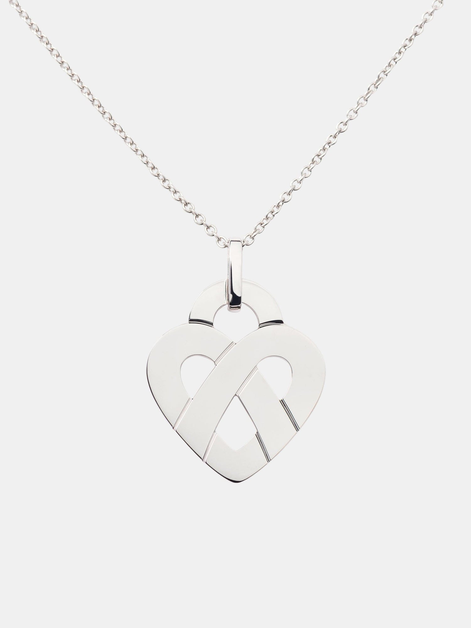 Pendentif Coeur Entrelacé Or blanc 