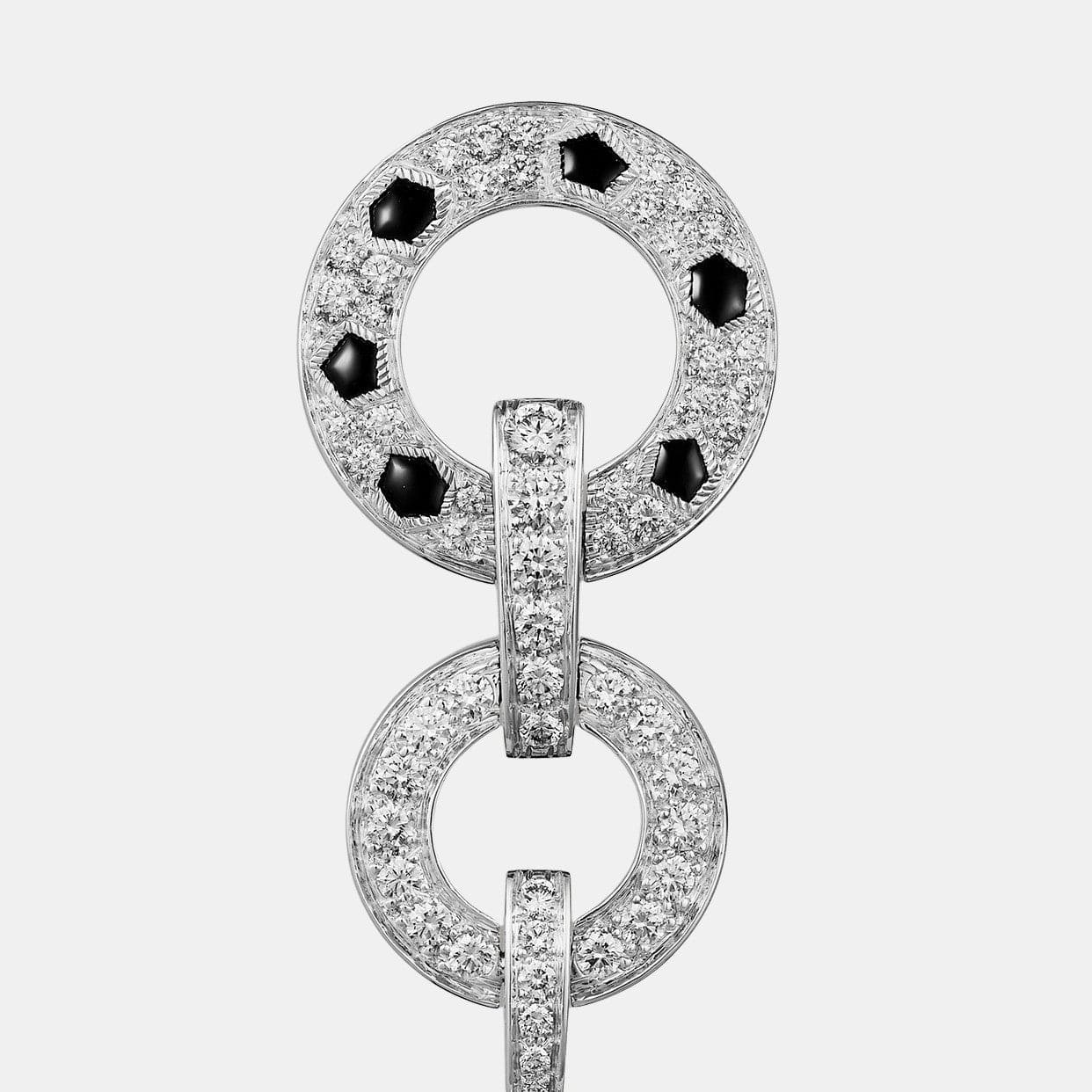 Boucles d'oreilles Panthère Or blanc Diamant