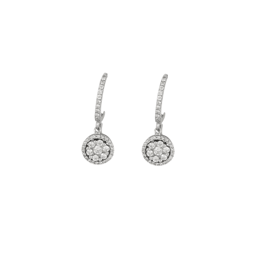 Boucles d'oreilles Boucles d’oreilles pendantes diamants or blanc 58 Facettes
