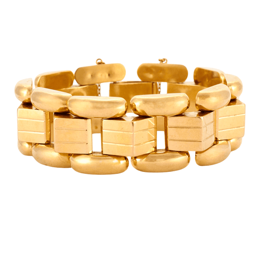 Bracelet Bracelet Tank articulé en or jaune 18k 58 Facettes