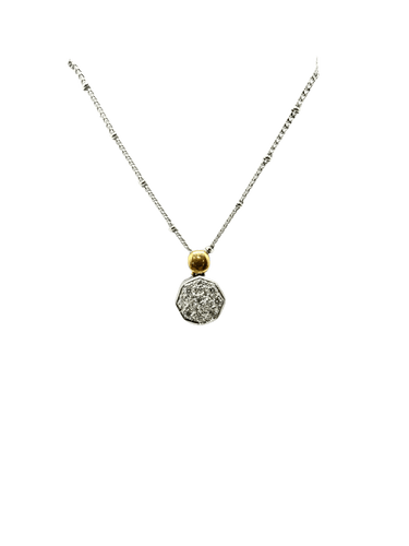 Pendentif PENDENTIF FLEUR DIAMANTS OR BLANC 58 Facettes M8842 X2