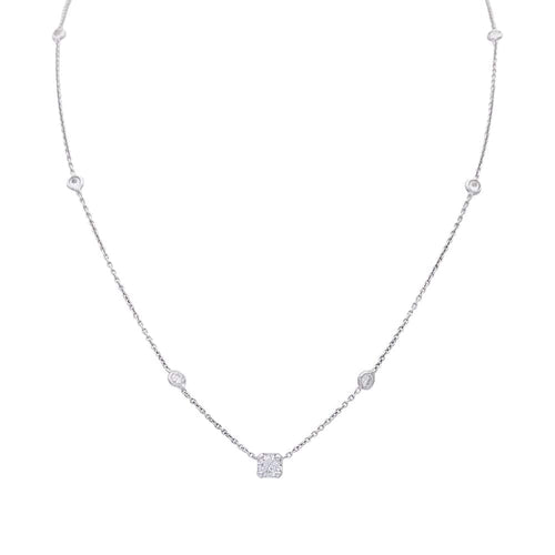 Collier Collier en or blanc 750 et diamants taille brillant 58 Facettes 32520