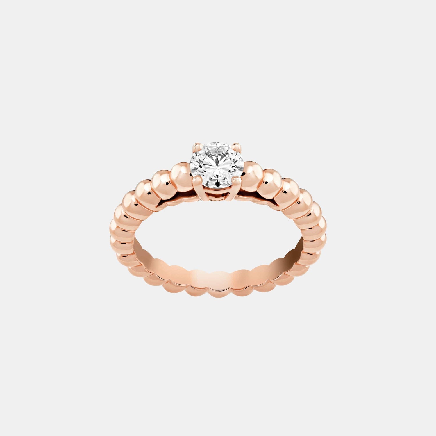 Bague Perlée Or rose Diamant 0.5ct