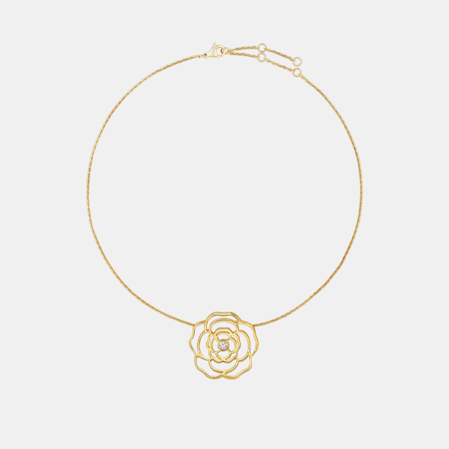 Collier Camélia Or jaune Diamant