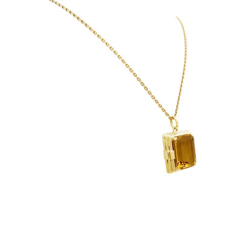 Pendentif Pendentif rectangulaire en or jaune 18K et citrine 58 Facettes 35285