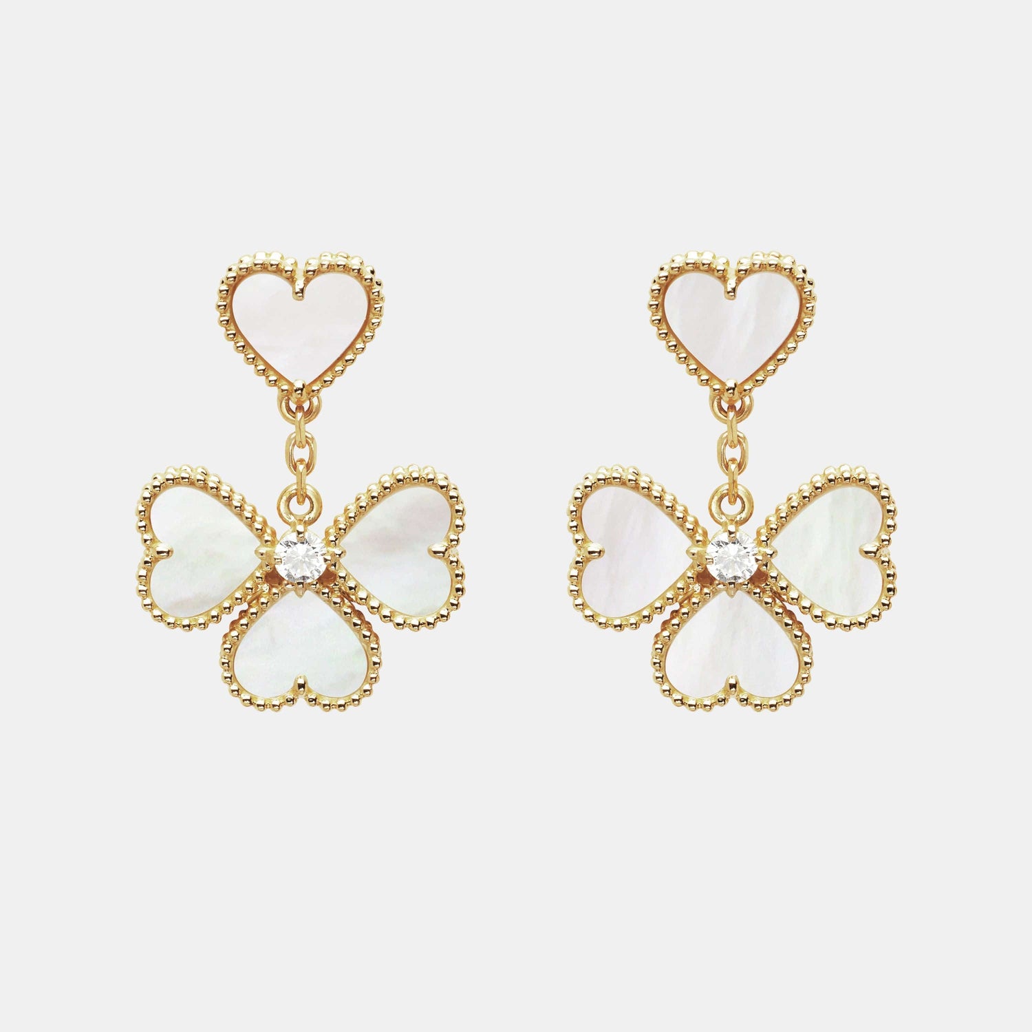 Boucles d'oreilles Sweet Alhambra Or jaune Diamant 0.17ct