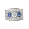 Bague 53 Bague Tank Art Déco Platine Saphirs Diamants 58 Facettes