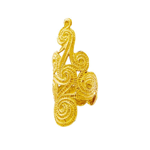 Bague 51 Bague « Volutes » en or jaune 18 carats 58 Facettes 35269