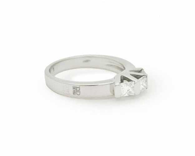 Bague Davite & Delucchi - Bague trilogie en or blanc 18 ct et diamants 58 Facettes 7492