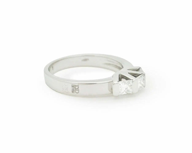 Bague Davite & Delucchi - Bague trilogie en or blanc 18 ct et diamants 58 Facettes 7492