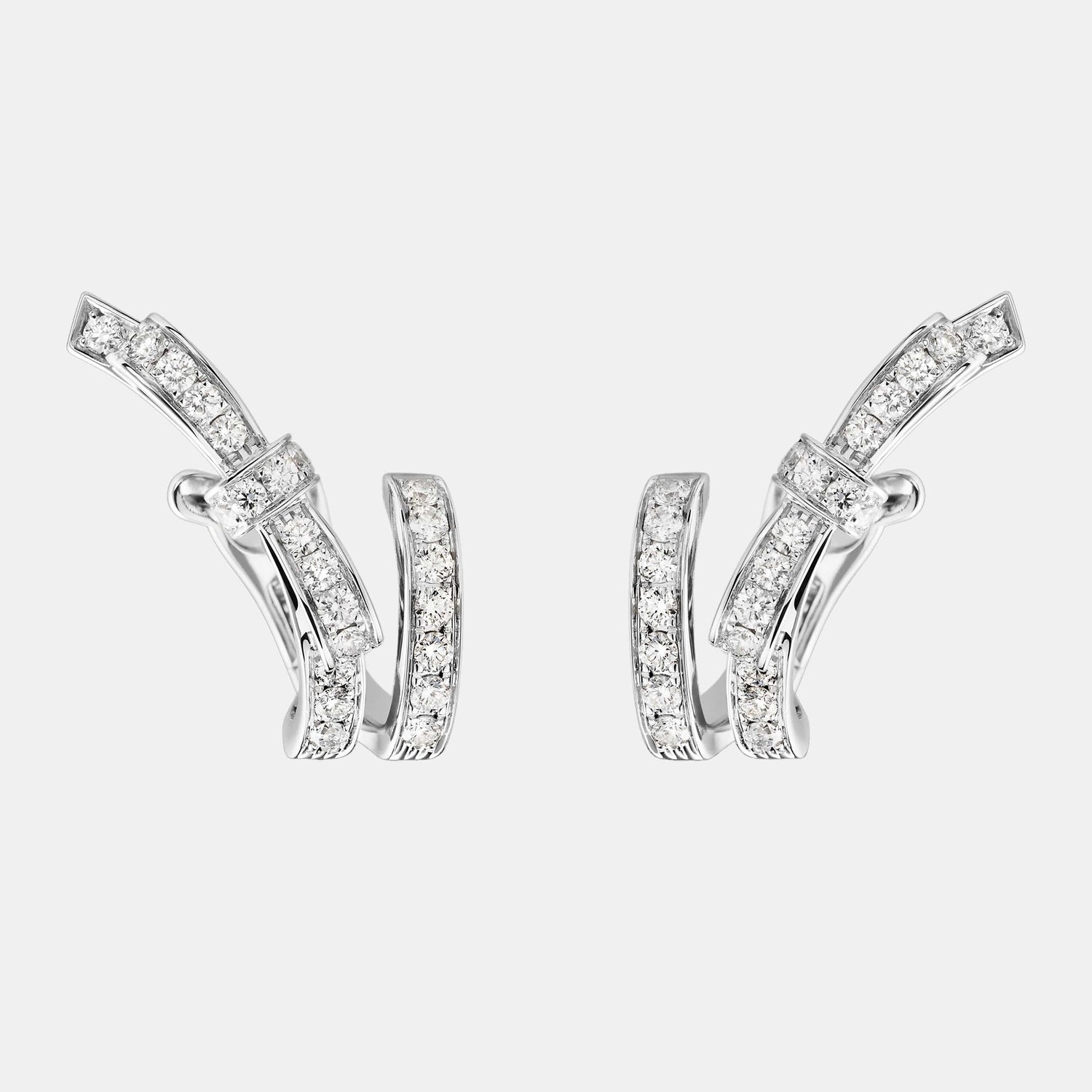 Boucles d'oreilles Ruban Or blanc Diamant