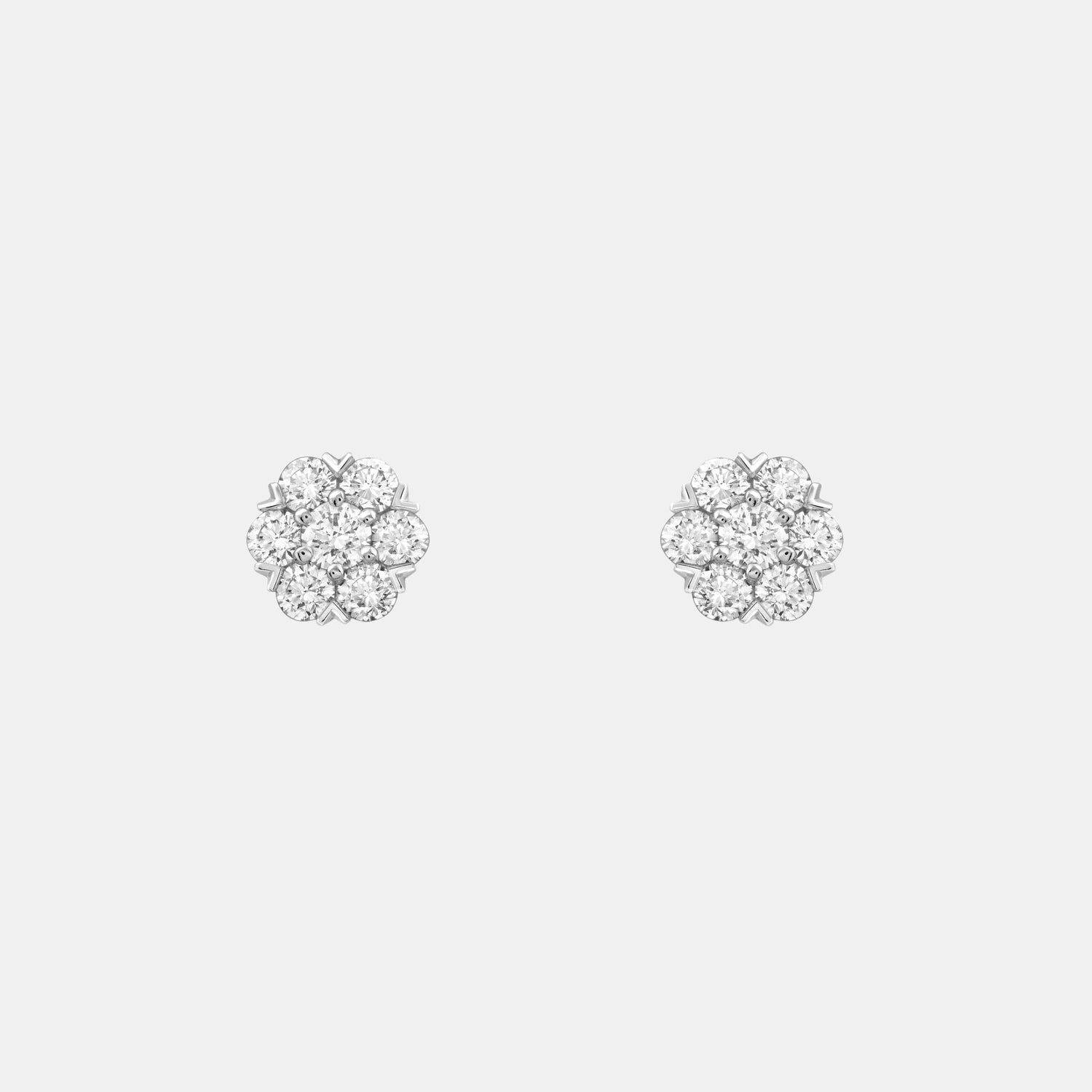 Boucles d'oreilles Fleurette Or blanc Diamant 1.47ct