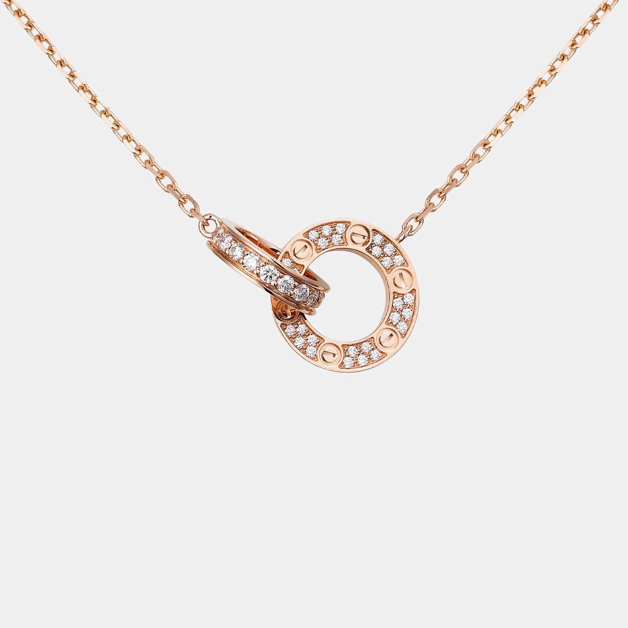 Collier Love Or rose Diamant