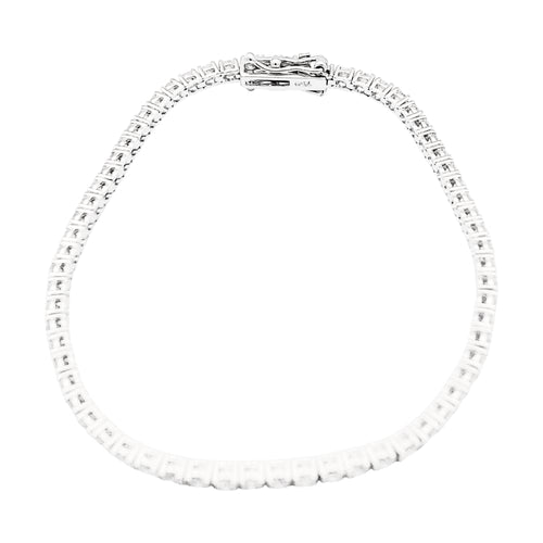 Bracelet Bracelet ligne en or blanc 750 serti de diamants taille brillant 58 Facettes 35336