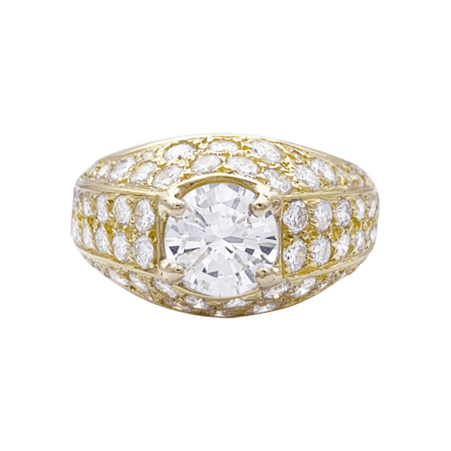 Bague 51 Bague jonc anglais en or jaune 750 sertie de diamants 58 Facettes 32736
