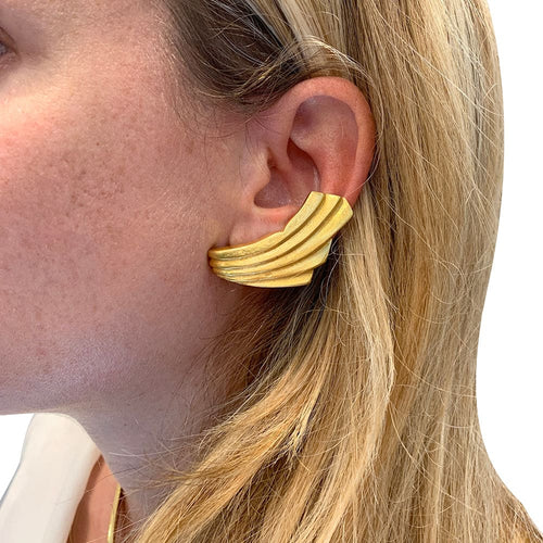 Boucles d'oreilles Lalaounis Drapé - Boucles d’oreilles en or jaune 750 58 Facettes 31141