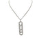 Collier Messika Move 10th Anniversary - Collier sautoir en or blanc et diamants 58 Facettes 32173