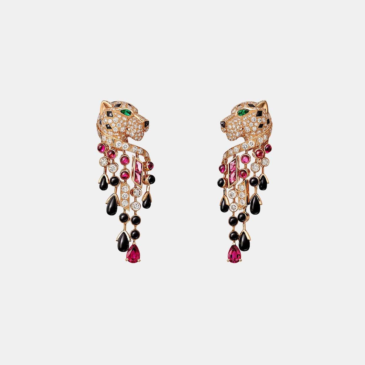 Boucles d'oreilles Panthère Or rose Diamant