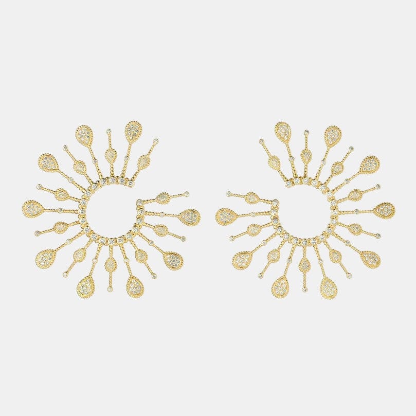 Boucles d'oreilles Serpent Bohème Or jaune S Motif Diamant 6.88ct