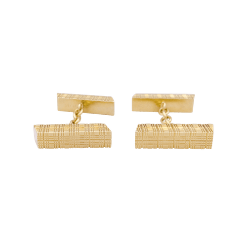 Boutons de manchette Hermès - Boutons de manchette en or jaune 750 guilloché 58 Facettes 33317