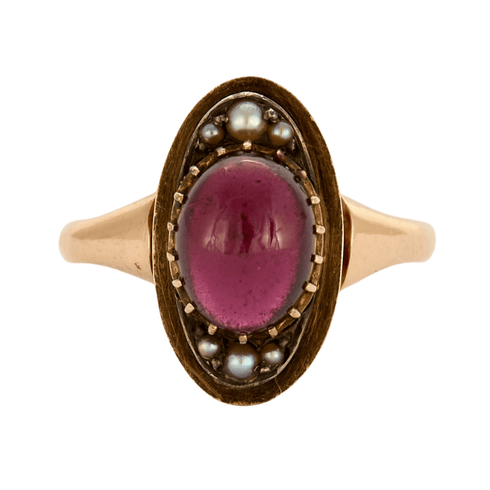 56 Bague en or rose et tourmaline cabochon 58 Facettes 270/7