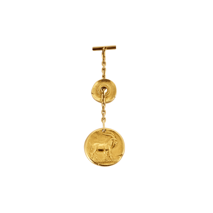 Pendentif VAN CLEEF & ARPELS - GEORGE LENFANT - Rare Médaille Zodiaque Capricorne or jaune 58 Facettes DV0662-1