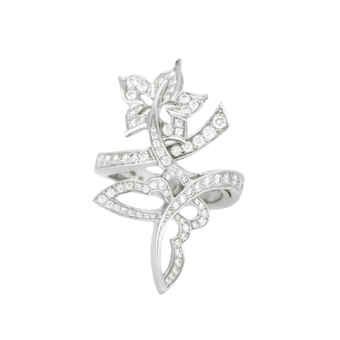 Bague 51 VAN CLEEF & ARPELS - Bague Flying Butterfly or gris diamants 58 Facettes DV3419-7