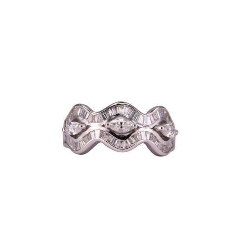 Bague Bague Waves Or blanc et Diamants 58 Facettes RNG2506