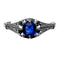 Bague Bague 1900 Platine Saphir et Diamants 58 Facettes