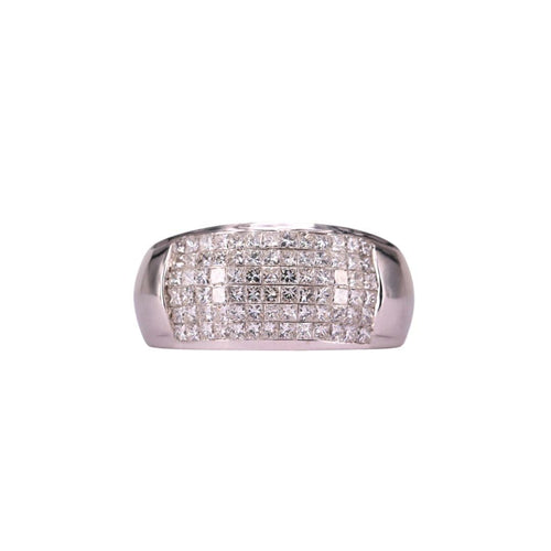 Bague Bague Or blanc et Diamants 58 Facettes RNG2115