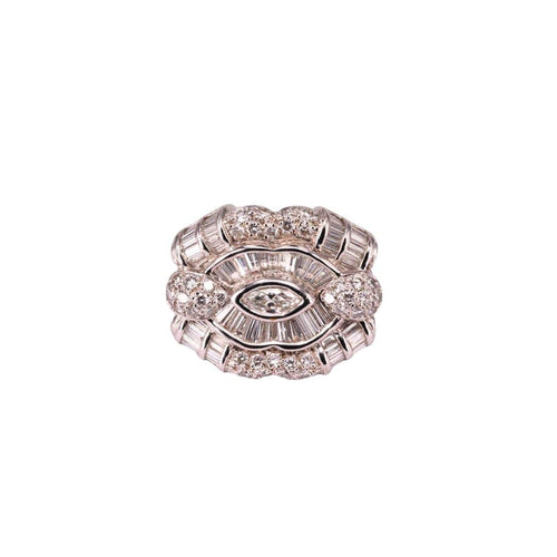 Bague Bague Or blanc et Diamants 58 Facettes RNG0558