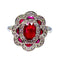 Bague 51 Bague marguerite Or blanc Rubis et Diamants 58 Facettes AB218