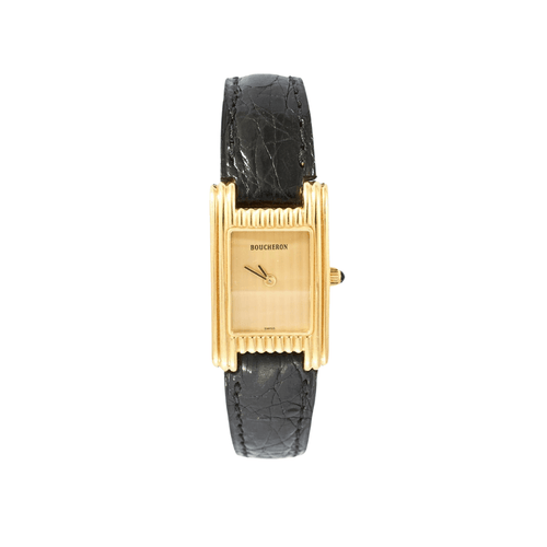 Montre Boucheron - Reflet - Montre Or jaune et bracelet cuir 58 Facettes DV0622-1