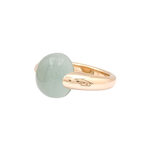 Bague 53 Pomellato Luna - Bague en or rose et aigue-marine 58 Facettes 35296