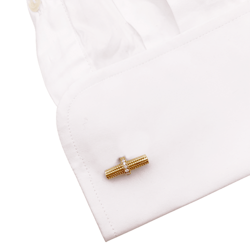 Boutons de manchette Van Cleef & Arpels - Boutons de manchette en or jaune et diamants 58 Facettes 34578