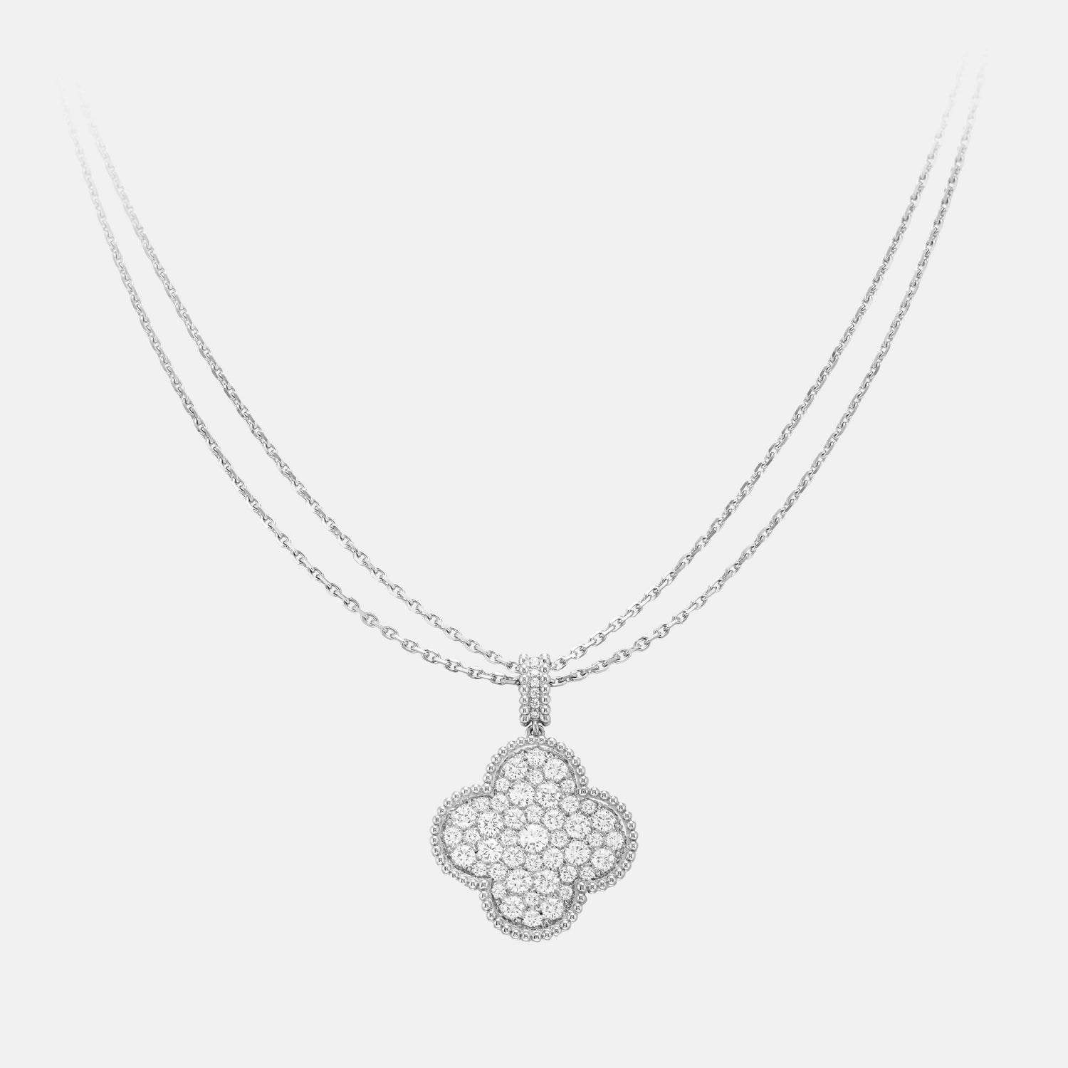 Collier Magic Alhambra Or blanc Diamant 2.55ct