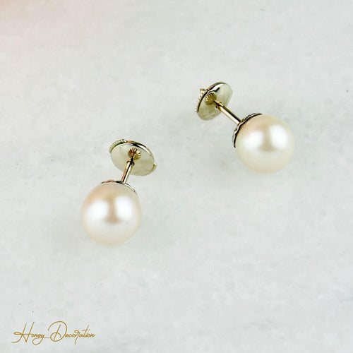 Øreringe Ørestikker med perler i 18K gult guld 58 Facettes 1949