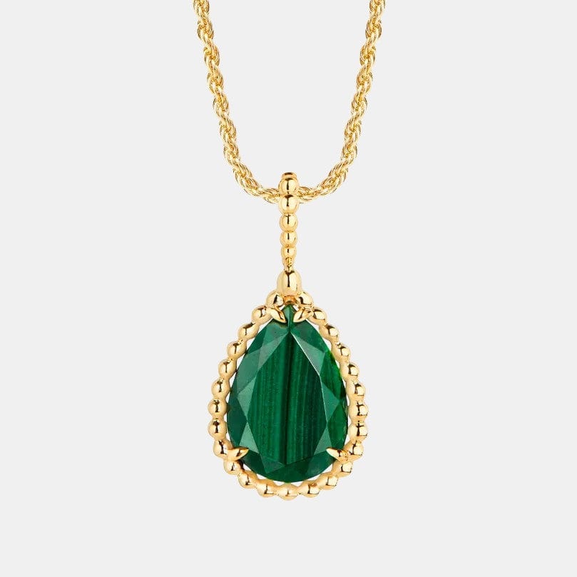 Pendentif Serpent Bohème Or jaune Malachite M motif 2.98ct