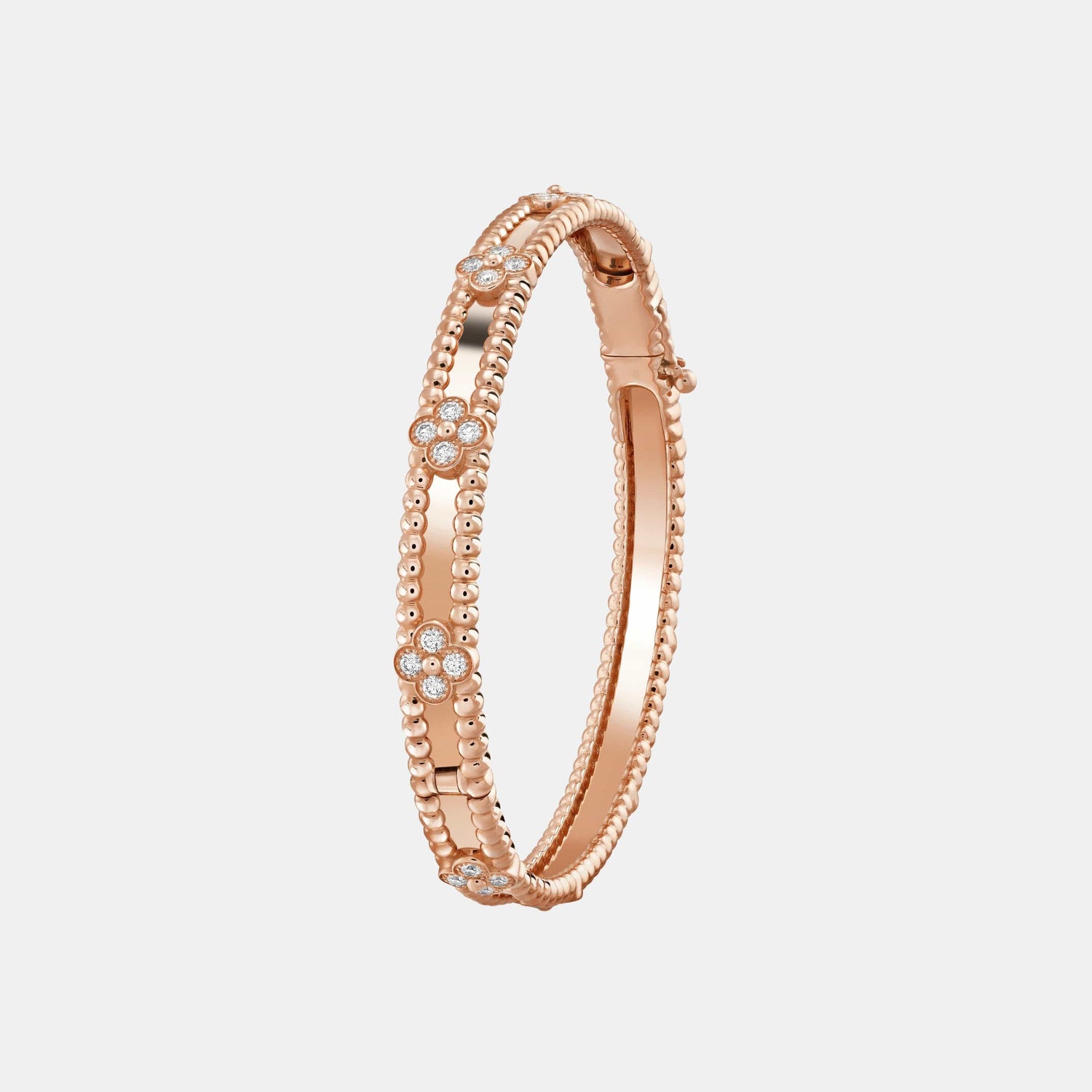 Bracelet Perlée Or rose Diamant 0.68ct