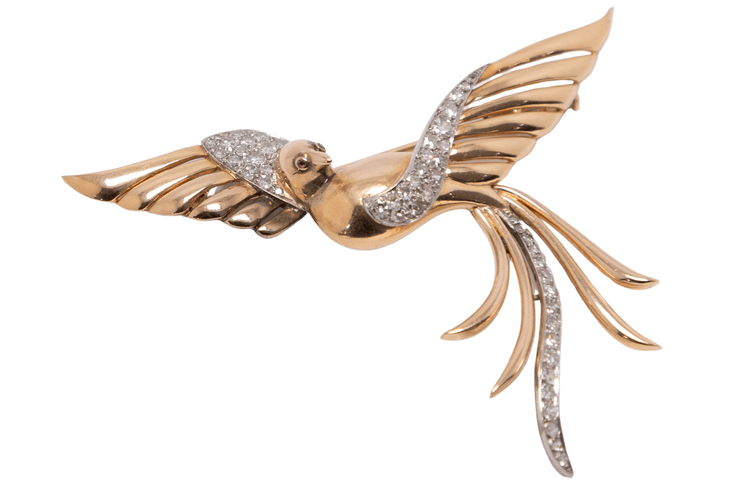 Broche broche en or et diamants 58 Facettes