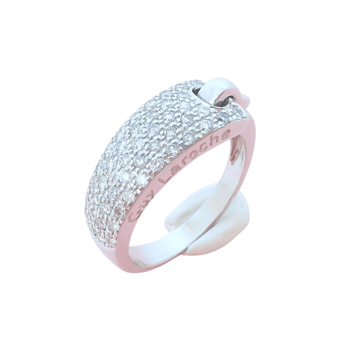 Bague 55 GUY LAROCHE - Bague Ceinture Diamants Or Blanc 58 Facettes AA 1645