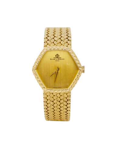 Montre BAUME & MERCIER - Montre vintage or jaune maille tressée 58 Facettes 1067.3