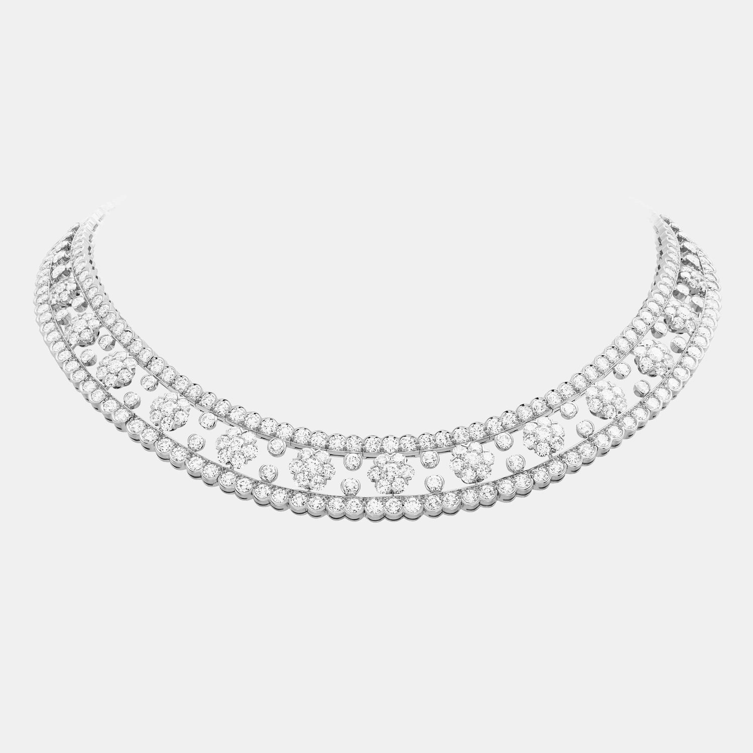 Collier Snowflake Platine Diamant 30.99ct